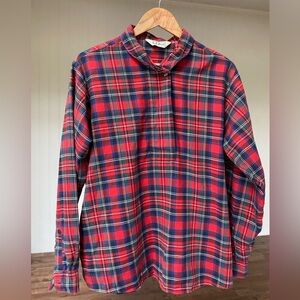 Vintage LL Bean Red and Blue Plaid Men's Shirt